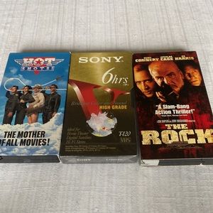 3 VTG VHS Tapes - Two Movies and One Unopened 6-Hour Blank Tape